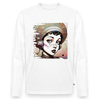 Monster #055 Betty Bloop - Men's Premium Organic Long Sleeve Shirt - white - Front - Nico (187cm)