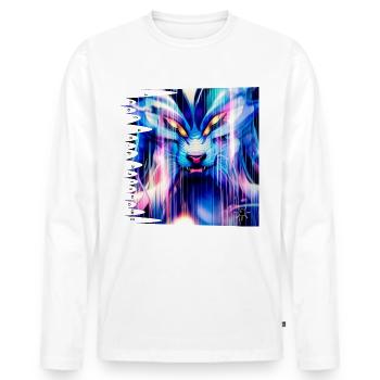 Monster #056 Werwolf - Männer Premium Bio Langarmshirt - Weiß - Vorne - Nico (187cm)