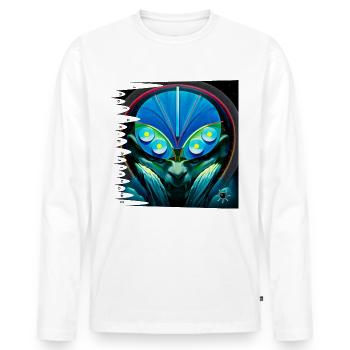 Monster #058 Ôracle O Verzweiflung - Männer Premium Bio Langarmshirt - Weiß - Vorne - Nico (187cm)