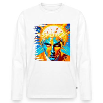 Monster #059 Atomare Migräne - Männer Premium Bio Langarmshirt - Weiß - Vorne - Nico (187cm)