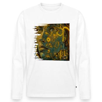 Monster #069 Feedback - Männer Premium Bio Langarmshirt - Weiß - Vorne - Nico (187cm)