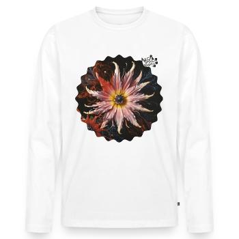 Blume #02 Erdstern - Männer Premium Bio Langarmshirt - Weiß - Vorne - Nico (187cm)