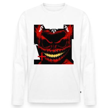 monstre #089 Barocco - T-shirt manches longues Premium bio Homme - blanc - Devant - Nico (187cm)