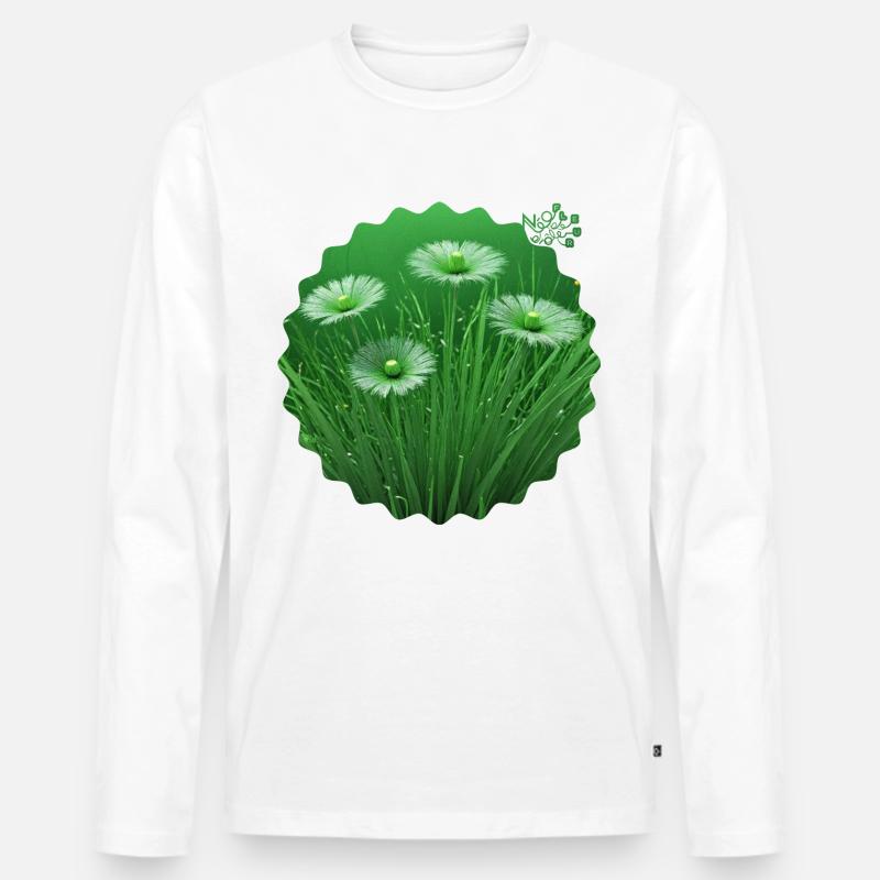 NDDF #21 Grün - Männer Premium Bio Langarmshirt - Weiß