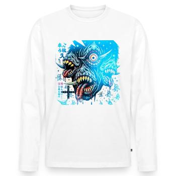 Monster #110 Unordnung - Männer Premium Bio Langarmshirt - Weiß - Vorne - Nico (187cm)
