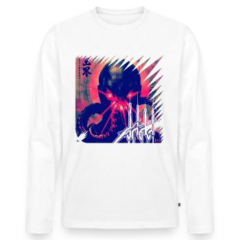 Monster #113 Laser - Men's Premium Organic Long Sleeve Shirt - white - Front - Nico (187cm)