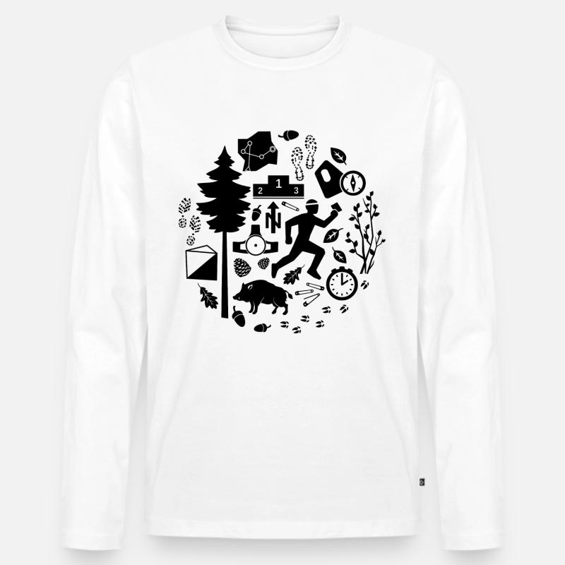 Orientierungslauf_Version2.1 - Männer Premium Bio Langarmshirt - Weiß
