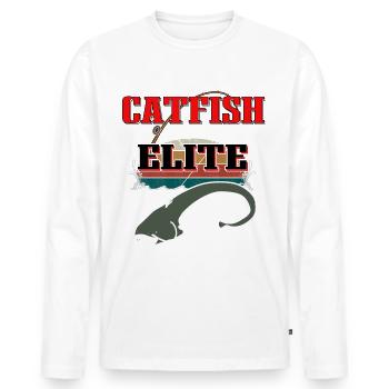 Catfish Elite - Men's Premium Organic Long Sleeve Shirt - white - Front - Nico (187cm)