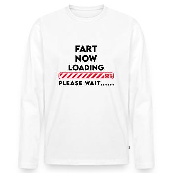 Pet en cours de chargement... S’il vous plaît attendre Dicton drôle - T-shirt manches longues Premium bio Homme - blanc - Devant - Nico (187cm)