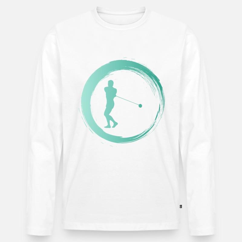 Sporty Hobby Leidenschaft Hammerwurf - Männer Premium Bio Langarmshirt - Weiß