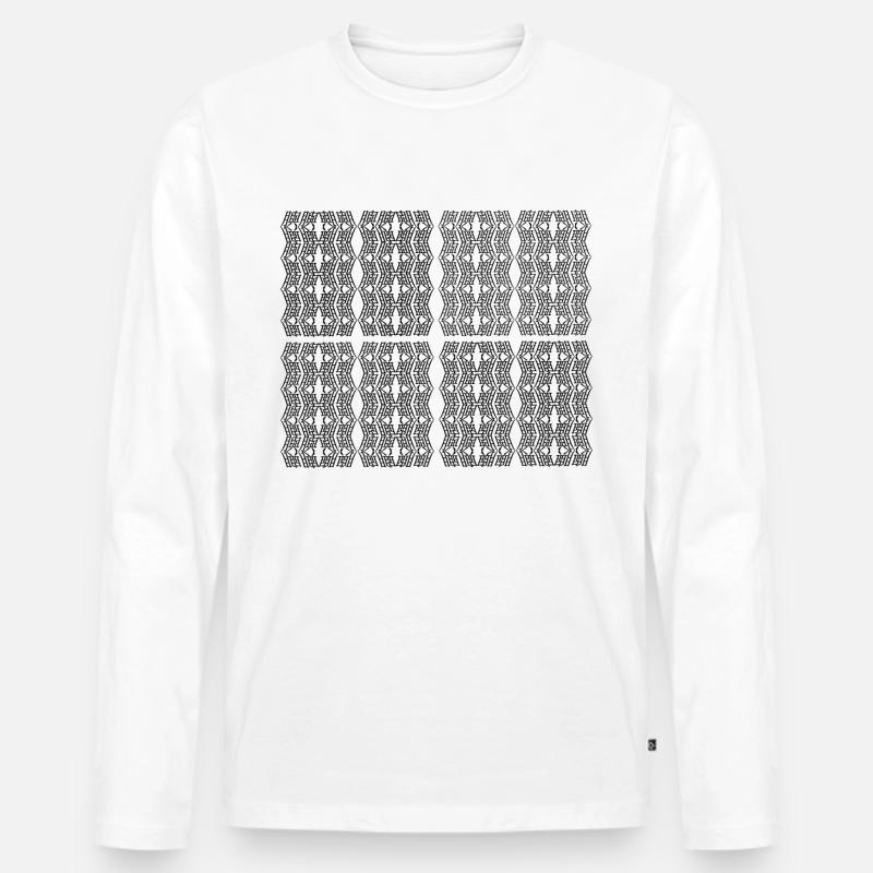 Neuer einzigartiger Stil - Männer Premium Bio Langarmshirt - Weiß