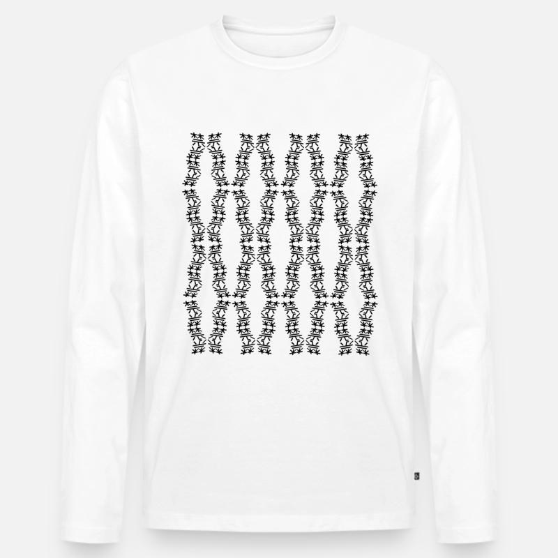Einzigartige Struktur - Männer Premium Bio Langarmshirt - Weiß