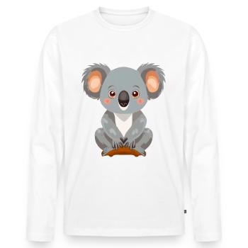 Koala - T-shirt manches longues Premium bio Homme - blanc - Devant - Nico (187cm)