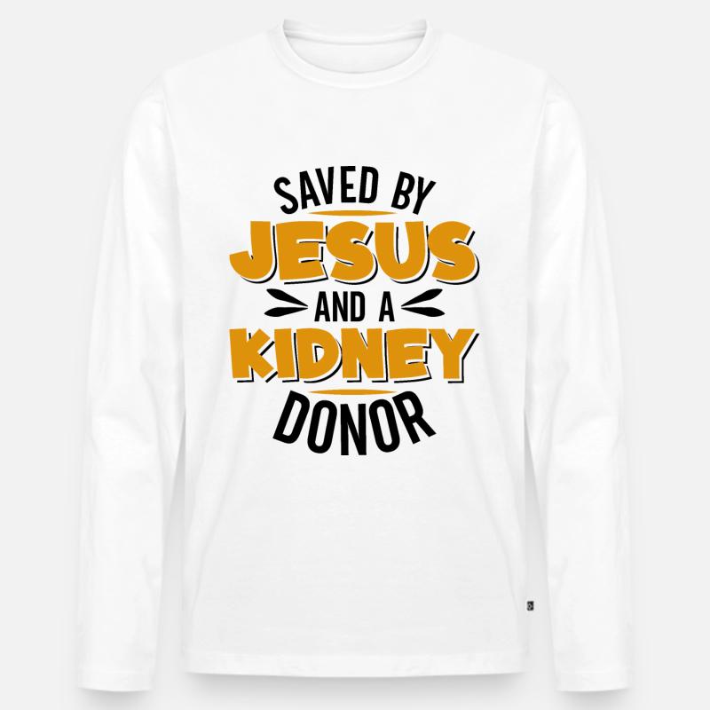 Lebertransplantation Organspender Organspende - Männer Premium Bio Langarmshirt - Weiß