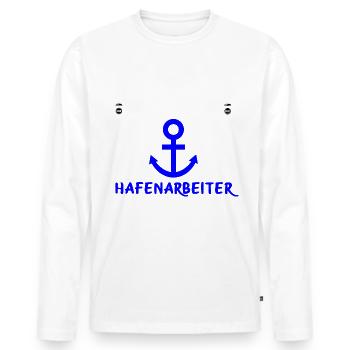Hafenarbeiter Dockarbeiter Docker Hafen - Männer Premium Bio Langarmshirt - Weiß - Vorne - Nico (187cm)