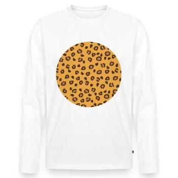 Circle Leopard Pattern - Men's Premium Organic Long Sleeve Shirt - white - Front - Nico (187cm)