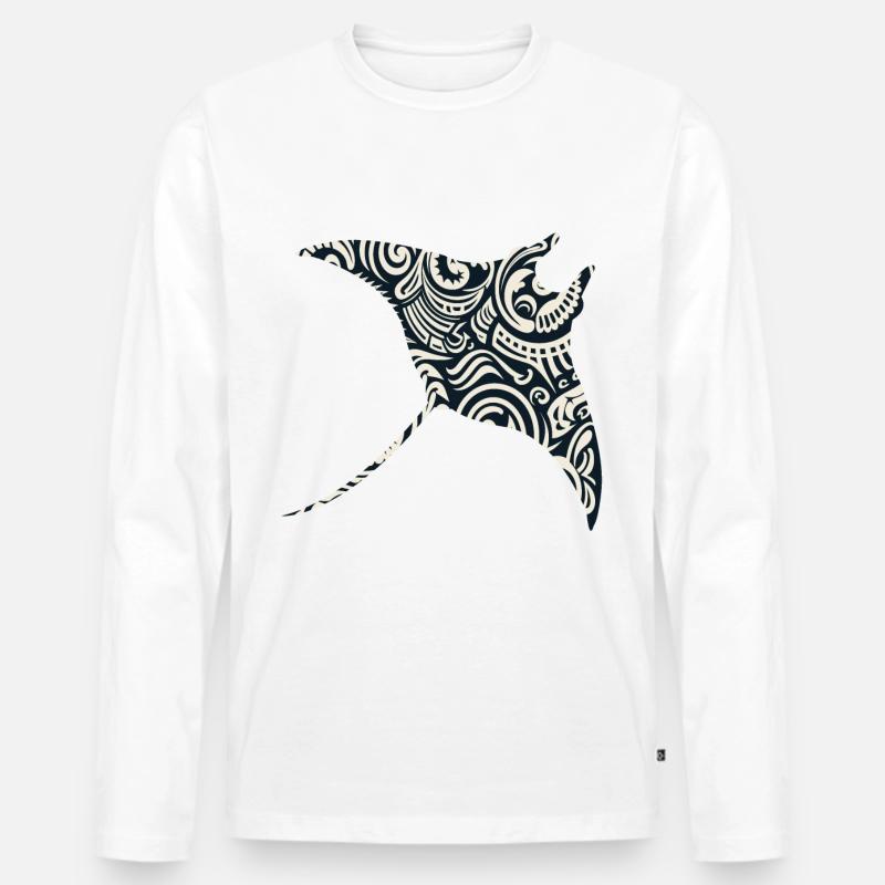 Mantarochen - Männer Premium Bio Langarmshirt - Weiß