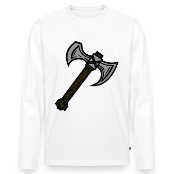 Élément de hache - T-shirt manches longues Premium bio Homme - blanc - Devant - Nico (187cm)