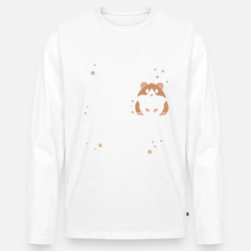 Hamster - Männer Premium Bio Langarmshirt - Weiß