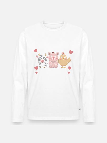 Vegetarian Vegan Veggie Vegetarian - Men's Premium Organic Long Sleeve Shirt - white
