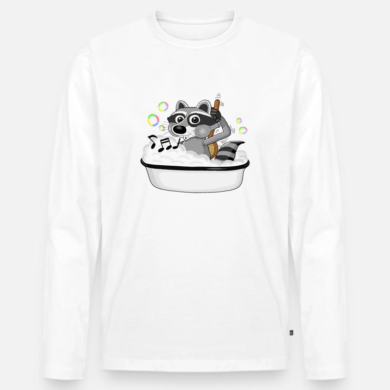 Waschbaer - Männer Premium Bio Langarmshirt - Weiß