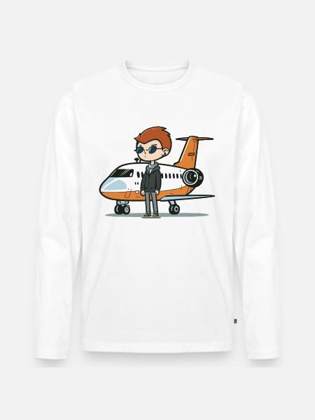 The Jet Setter - Men's Premium Organic Long Sleeve Shirt - white