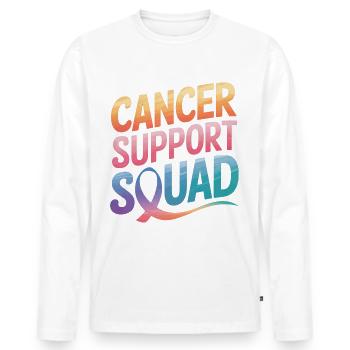 Cancer Awareness Cancer Breast Cancer - Men's Premium Organic Long Sleeve Shirt - white - Front - Nico (187cm)