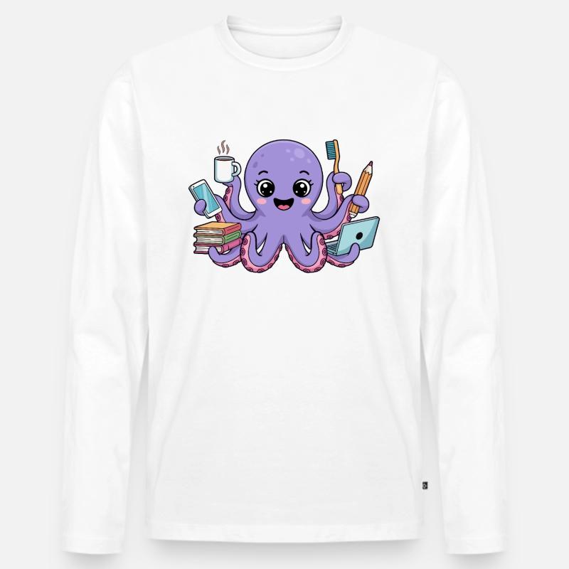Octotasking Krake im Multitasking Modus - Männer Premium Bio Langarmshirt - undefined