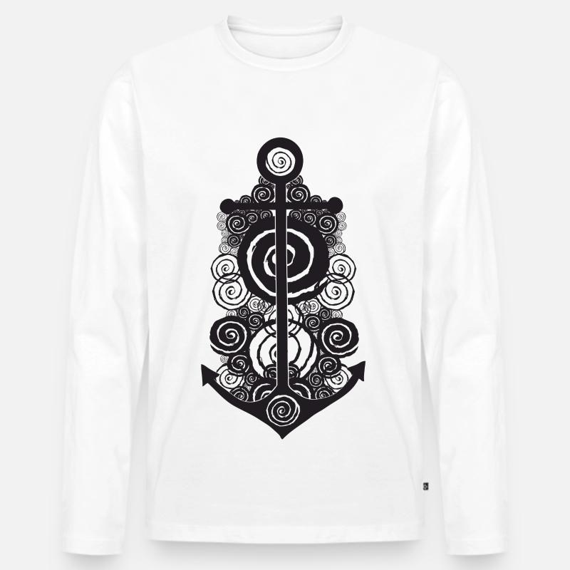Anchor - Männer Premium Bio Langarmshirt - Weiß