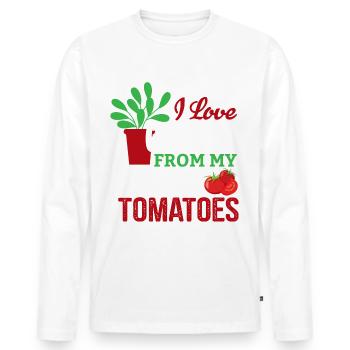 Gardener in the garden Hobby gardener cares for plants - Men's Premium Organic Long Sleeve Shirt - white - Front - Nico (187cm)