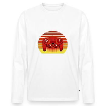 Niveau 60 débloqué 60 Anniversaire 60 ans - T-shirt manches longues Premium bio Homme - blanc - Devant - Nico (187cm)
