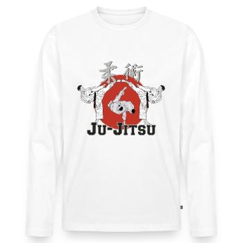 Ju Jutsu Ju Jitsu Martial Arts - Men's Premium Organic Long Sleeve Shirt - white - Front - Nico (187cm)