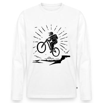VTT - - T-shirt manches longues Premium bio Homme - blanc - Devant - Nico (187cm)