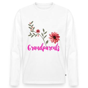 Bald werden wir Oma und Opa, Wir werden Großeltern - Männer Premium Bio Langarmshirt - Weiß - Vorne - Nico (187cm)