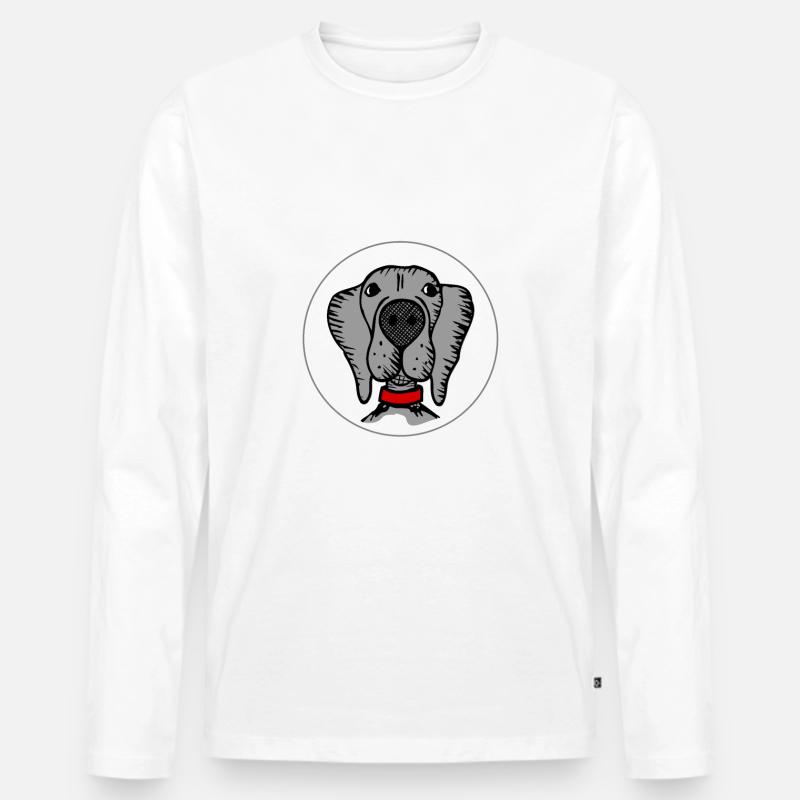 Weimaraner - Männer Premium Bio Langarmshirt - Weiß