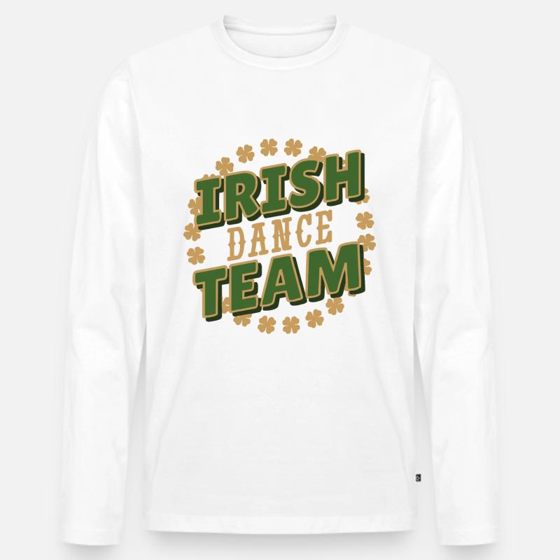 Irish Dance Team - Männer Premium Bio Langarmshirt - Weiß