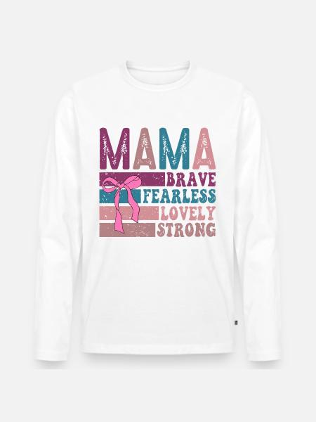 Mama - Männer Premium Bio Langarmshirt - Weiß