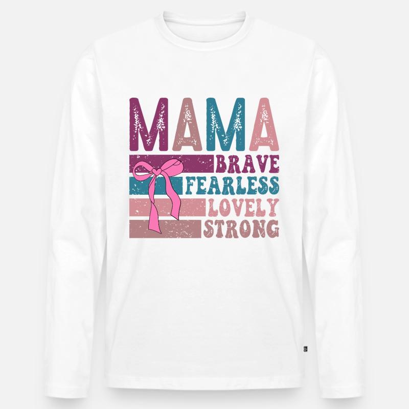 Mama - Männer Premium Bio Langarmshirt - Weiß