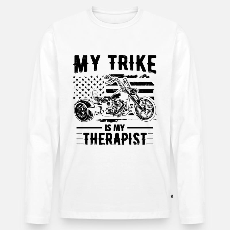 Triker - Männer Premium Bio Langarmshirt - Weiß