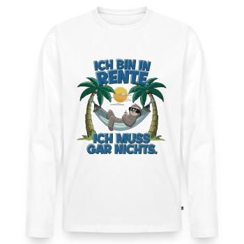 Je suis à la retraite, je n’ai rien à faire - T-shirt manches longues Premium bio Homme - blanc - Devant - Nico (187cm)