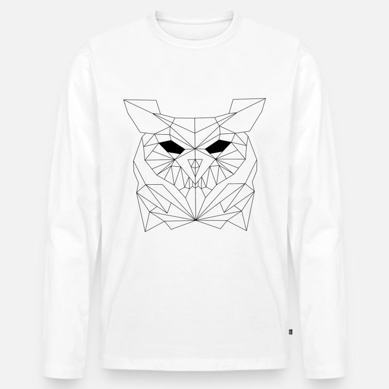 OwllwO - Männer Premium Bio Langarmshirt - Weiß