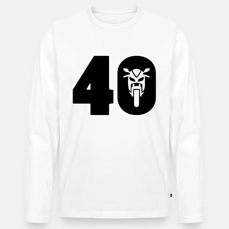 Motorrad Startnummer 40 - Männer Premium Bio Langarmshirt - Weiß