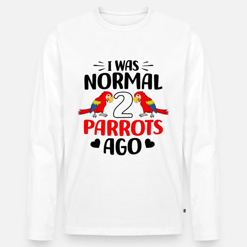 Papagei - Männer Premium Bio Langarmshirt - Weiß