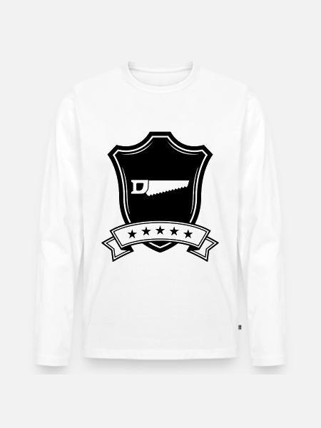 Säge icon wappen - Männer Premium Bio Langarmshirt - Weiß