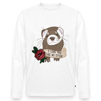 JE T’AIME COMME PAS DE LOUTRE - T-shirt manches longues Premium bio Homme - blanc - Devant - Nico (187cm)