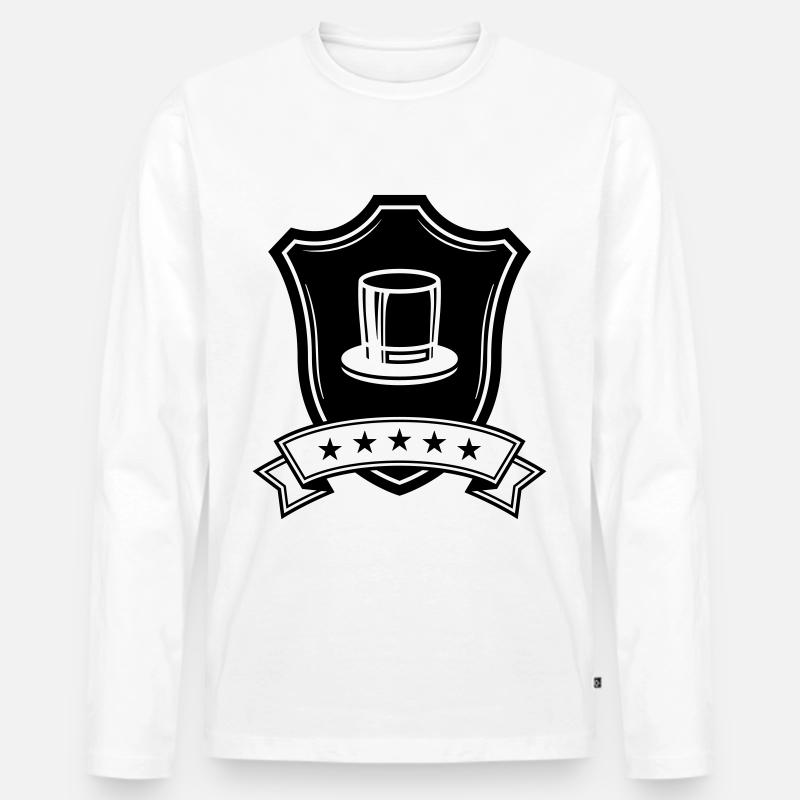 Zylinder Bräutigam Wappen - Männer Premium Bio Langarmshirt - Weiß
