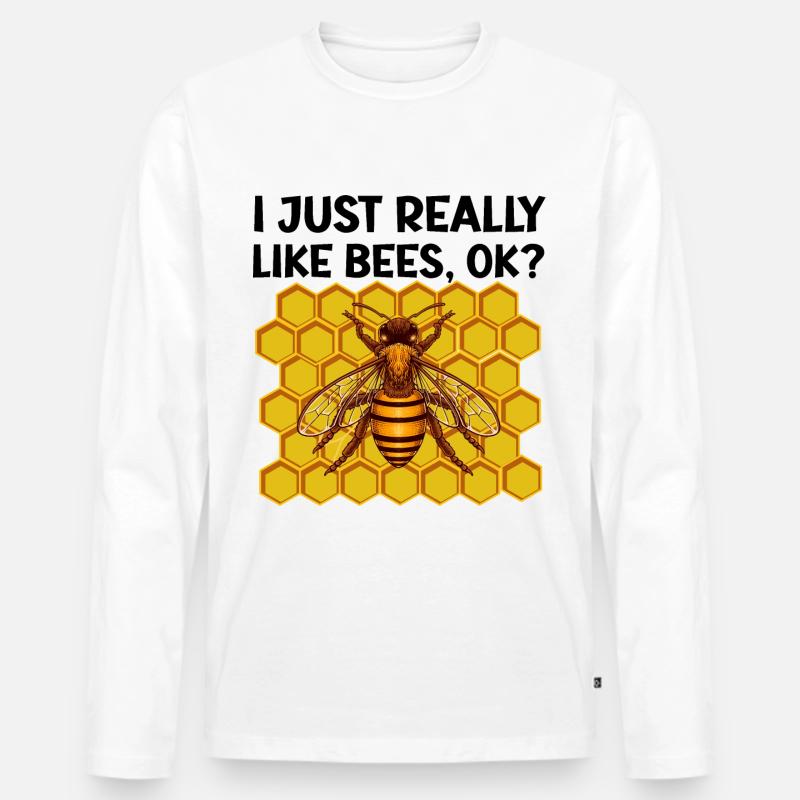Imkerei - Männer Premium Bio Langarmshirt - Weiß