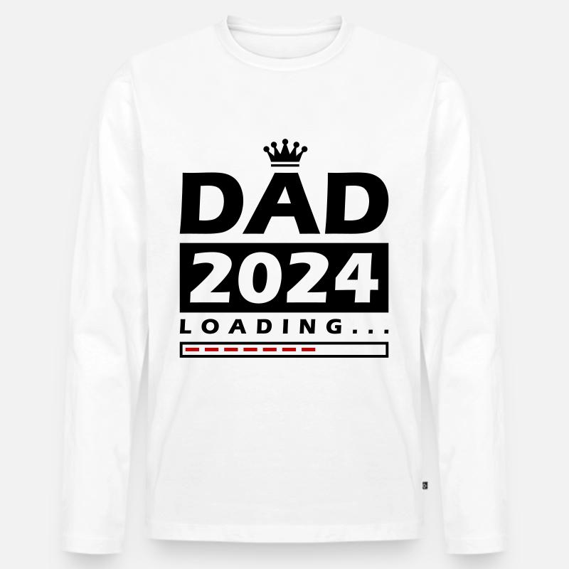 Dad 2024 Loading Papa - Männer Premium Bio Langarmshirt - Weiß