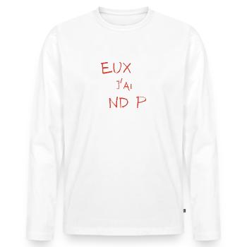 j peux pas j ai Grand prix - T-shirt manches longues Premium bio Homme - blanc - Devant - Nico (187cm)