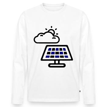 Solar Energie Panele - Männer Premium Bio Langarmshirt - Weiß - Vorne - Nico (187cm)